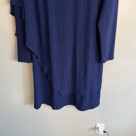 Soft Surroundings Marla Dress Womens Sz M Lagonlook Blue Knit V-Neck Midi Blue - Picture 11 of 12